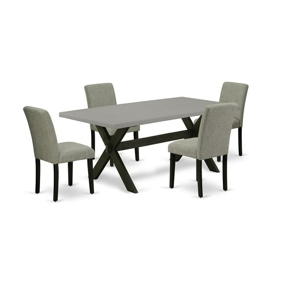 Ergode X697AB106-5, 5-Piece Modern Dining Set, Kitchen Table & 4 Mid-Century Chairs, Easy Assembly, Stylish & Comfortable, Urban Style, Refresh Your Space