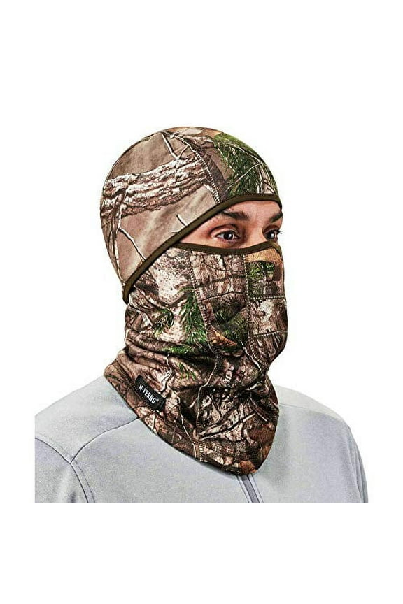 - 16833 N-Ferno 6823 Balaclava Ski Mask, Wind-Resistant Camo Face Mask, Hinged Design to Wear as Neck Gaiter, RealTree Camouflage, One size