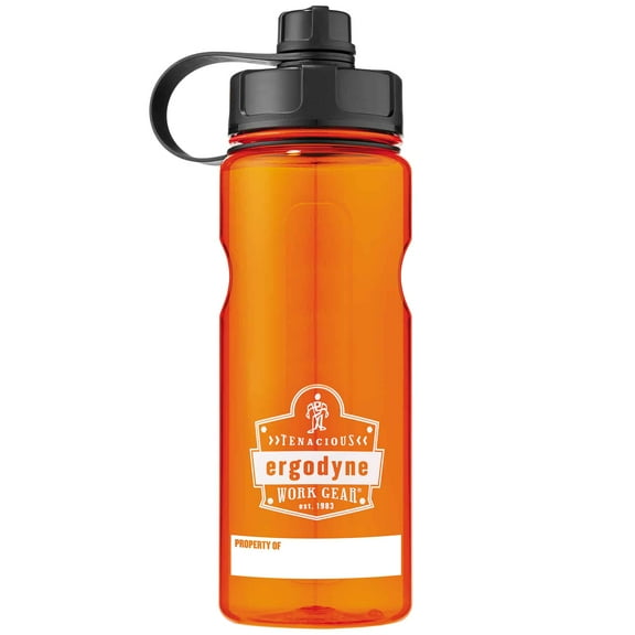 Ergodyne, Chill-Its®, 5151 1 ltr Plastic Wide Mouth Water Bottle, Orange