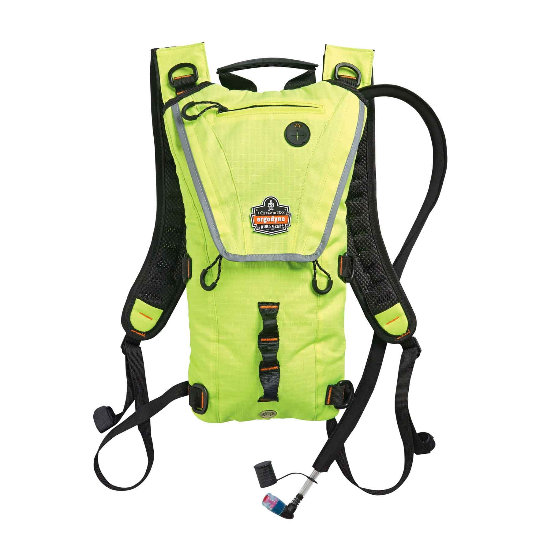 Ergodyne Chill-Its 5156 Hydration Backpack - 3 Liter Bladder, Low Profile With Storage, High Visibility Reflective