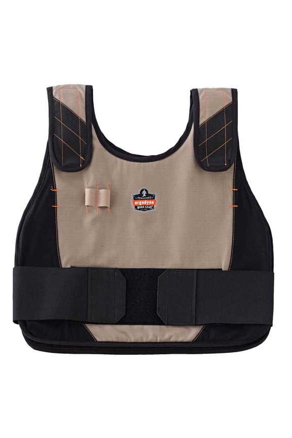 Chill-Its® 6225 Premium FR Phase Change Cooling Vest - Vest Only, Khaki, L/XL