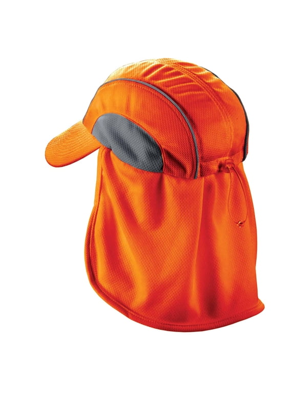 Chill-Its 6650 High Visibility Baseball Hat with Neck Shade, Orange