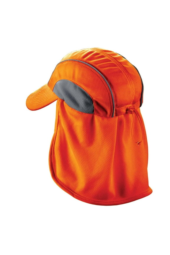 Chill-Its 6650 High Visibility Baseball Hat with Neck Shade, Orange
