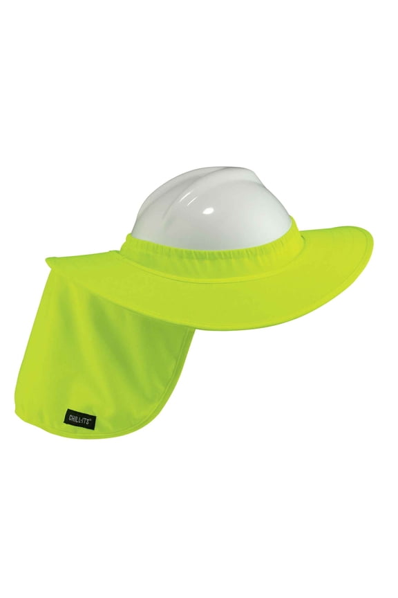 Chill-Its® 6660 Hard Hat Brim w/ Shade, Lime