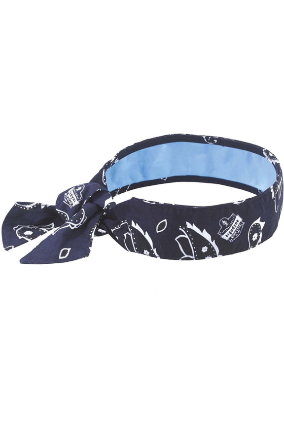 Chill-Its 6700CT Evaporative Cooling Bandana, Tie Closure, Navy Western