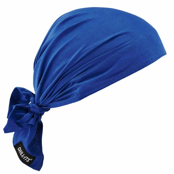 Ergodyne Chill-Its® 6710 Evaporative Cooling Triangle Hat, Solid Blue