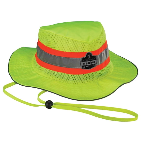 Ergodyne Chill-Its® 8935MF Evaporative Class Headwear Hi-Vis Ranger Hat w/MF, Lime, L/XL