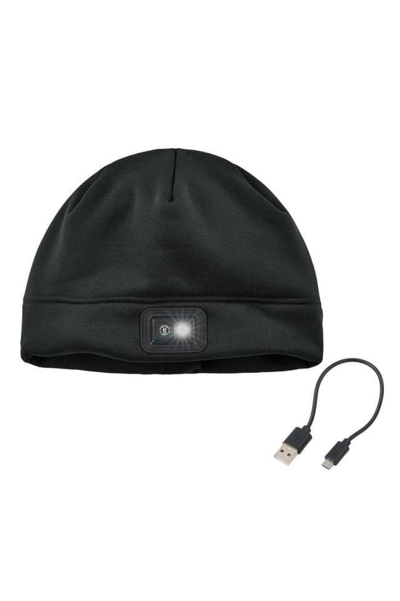 EGO16792 Unisex Winter 6801 Skull Hat with LED Rechargeable Light, Black