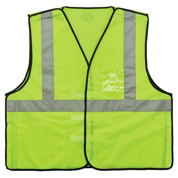 Ergodyne GloWear® 8216BA Type R Class 2 Breakaway Mesh Vest w/ ID Badge Holder, Lime, 4XL/5XL