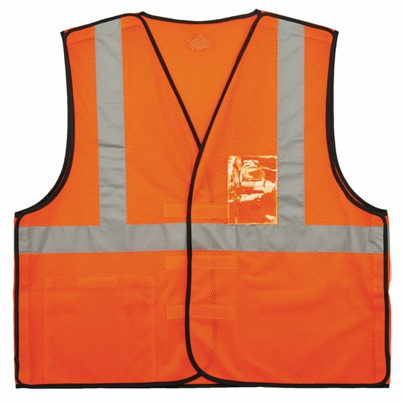 Ergodyne GloWear® 8216BA Type R Class 2 Breakaway Mesh Vest w/ ID Badge Holder, Orange, 4XL/5XL