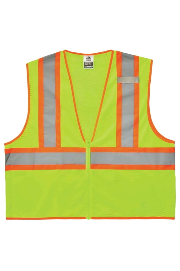 GloWear® 8229Z Type R Class 2 Economy Two-Tone Vest, Lime, 2XL/3XL
