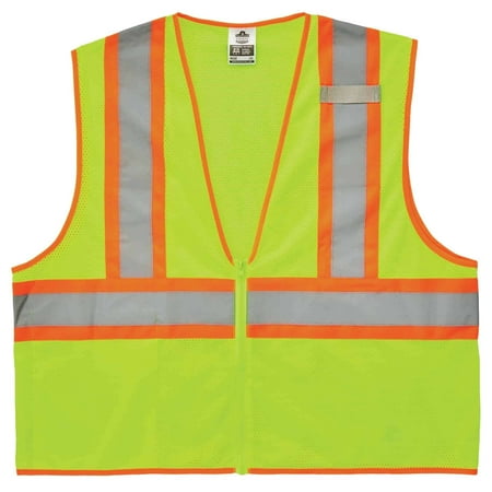 Ergodyne GloWearÂ® 8229Z Type R Class 2 Economy Two-Tone Vest, Lime, 4XL/5XL
