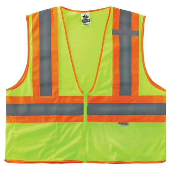 Ergodyne GloWearÂ® 8230Z Type R Class 2 Two-Tone Vest, Lime, L/XL