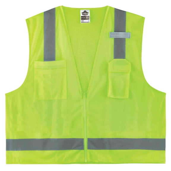 Ergodyne GloWearÂ® 8249Z Type R Class 2 Economy Surveyors Vest, Lime, 2XL/3XL