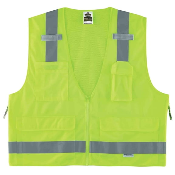 Ergodyne GloWearÂ® 8250Z Type R Class 2 Surveyors Vest, Lime, 2XL/3XL