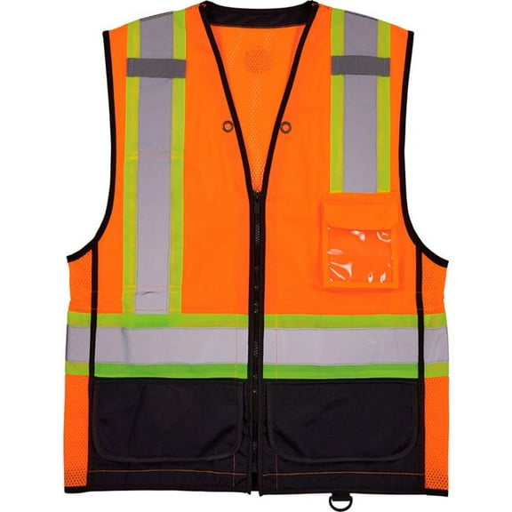 Ergodyne B3139550 GloWear 8251HDZ-BK Two Tone Hi-Vis Safety Vest - ANSI Class 2, Orange - 4XL & 5XL
