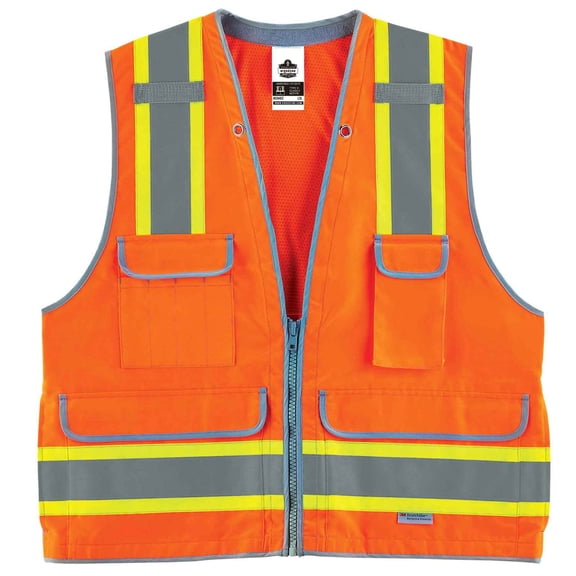 Ergodyne GloWearÂ® 8254HDZ Type R Class 2 Heavy-Duty Surveyors Vest, Orange, S/M