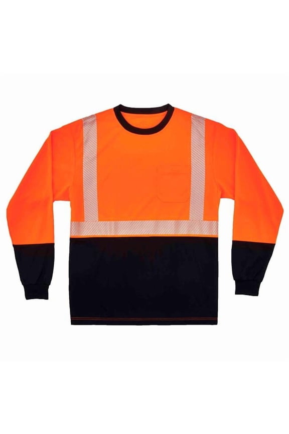 B3178189 GloWear 8281BK Hi-Vis Performance Long Sleeve T-Shirt - Class 2 - Long-6XL - Orange