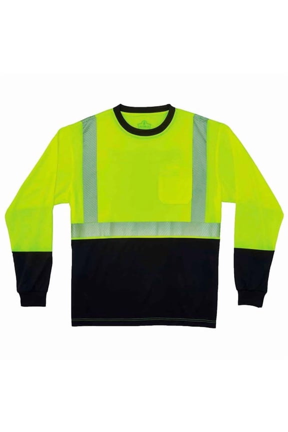 B3178158 GloWear 8281BK Hi-Vis Performance Long Sleeve T-Shirt - Class 2 - Long-XL - Lime