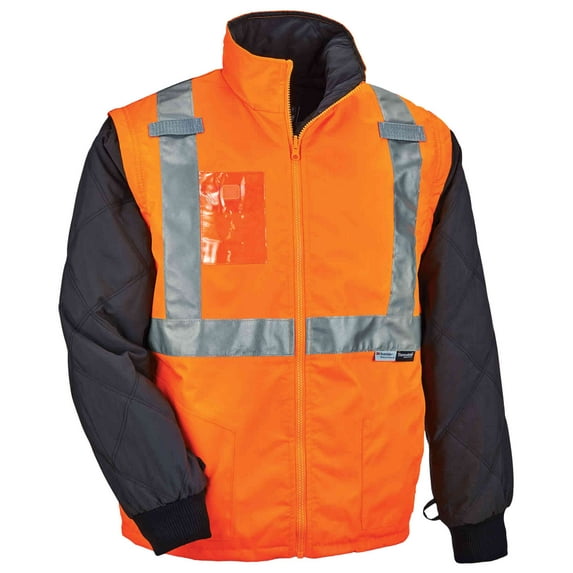 Ergodyne GloWear® 8287 Type R Class 2 Convertible Thermal Jacket, Orange, 2XL