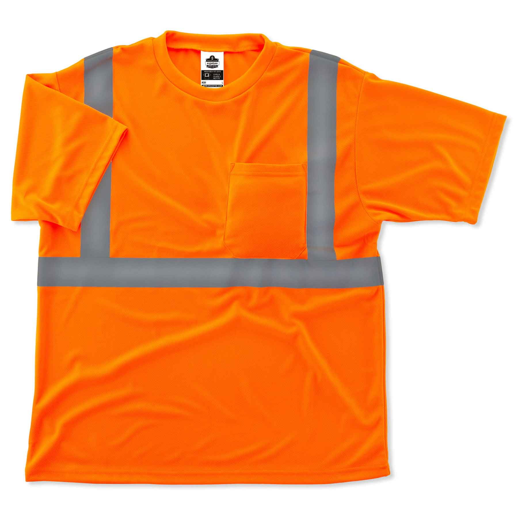 ★ POSZER★ Cap sleeve round t-shirt lime 243CSRTS028F Ergodyne GloWear® 8289 Type R Class 2 T-Shirt, Lime, M