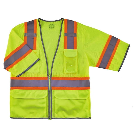 Ergodyne GloWear® 8346Z Two-Tone Hi-Vis Class 3 Surveyor Vest, Lime, S/M
