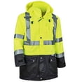 thumbnail image 1 of Ergodyne GloWear 8365BK Type R Class 3 Black Front Rain Jacket, Lime, L, 1 of 2