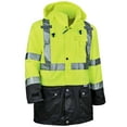 thumbnail image 1 of Ergodyne GloWear 8365BK Type R Class 3 Black Front Rain Jacket, Lime, M, 1 of 2