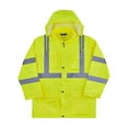 thumbnail image 1 of Ergodyne GloWear 8366 Lightweight High-Visibility Rain Jacket ANSI Class R3 Lime X-Large (24335), 1 of 2