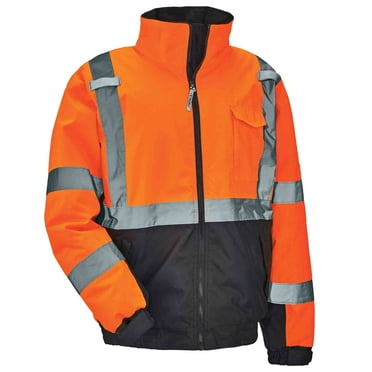 Ergodyne GloWearÂ® 8377 Type R Class 3 Quilted Bomber Jacket, Orange, 5XL