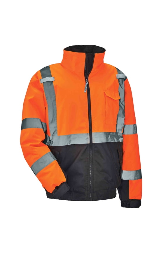 GloWearÂ® 8377 Type R Class 3 Quilted Bomber Jacket, Orange, L