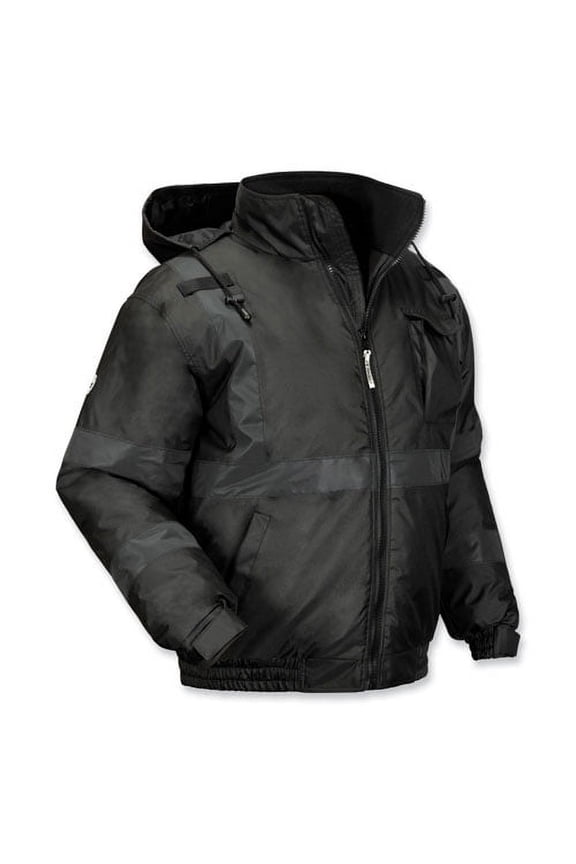 GloWear 8377EV Thermal-Enhanced Visibility Quilted Bomber Jacket, 2X, Black