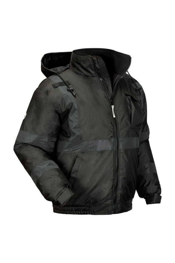 GloWear 8377EV Thermal-Enhanced Visibility Quilted Bomber Jacket, X-Large, Black