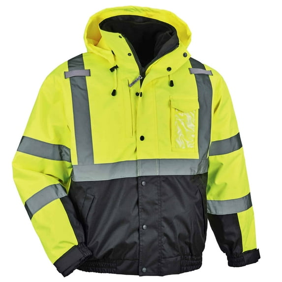 Ergodyne GloWear® 8381 Type R Class 3 Performance 3-in-1 Bomber Jacket, Lime, 2XL