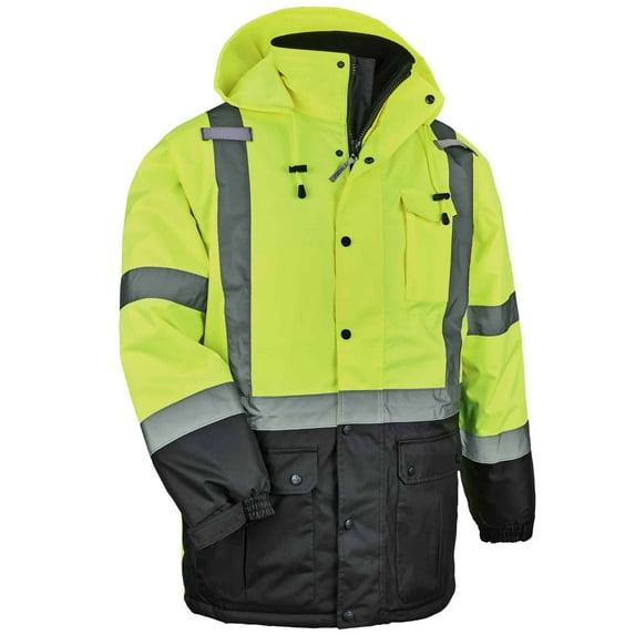 Ergodyne GloWearÂ® 8384 Type R Class 3 Thermal Parka, Lime, M