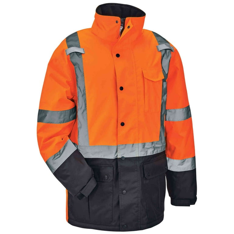GloWear 8384 Class 3 Hi-Vis Quilted Thermal Parka, 4X-Large, Orange, Ships in 1-3 Business Days