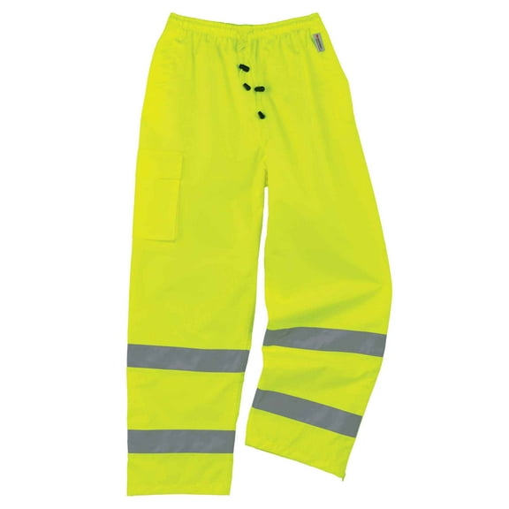 Ergodyne GloWearÂ® 8915 Class E Rain Pants, Lime, L