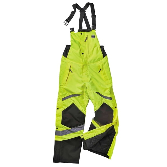 Ergodyne GloWear® 8928 Class E Hi-Vis Insulated Bibs, Lime, 4XL
