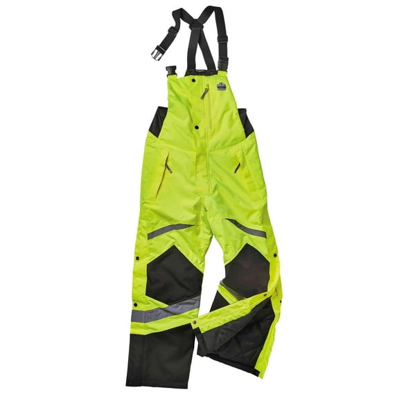 Ergodyne GloWear® 8928 Class E Hi-Vis Insulated Bibs, Lime, 5XL