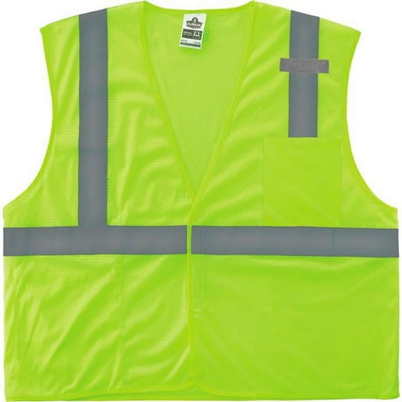 Ergodyne GloWear Mesh Hi-Vis Safety Vest, Large, Lime