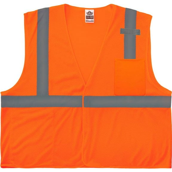 Ergodyne GloWear Mesh Hi-Vis Safety Vest, XL, Orange
