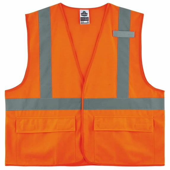 Ergodyne Glowear 8225HL Type R Class 2 Standard Solid Vest, Orange, 2XL/3XL