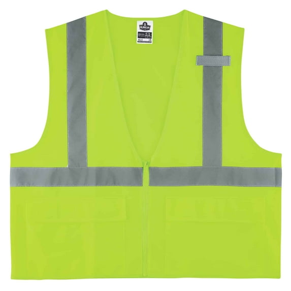 Ergodyne Glowear 8225Z Type R Class 2 Standard Solid Vest, Lime, 4XL/5XL