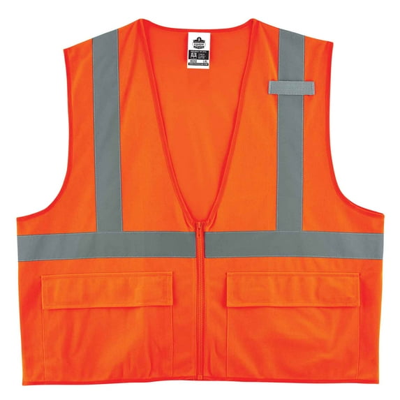 Ergodyne Glowear 8225Z Type R Class 2 Standard Solid Vest, Orange, S/M