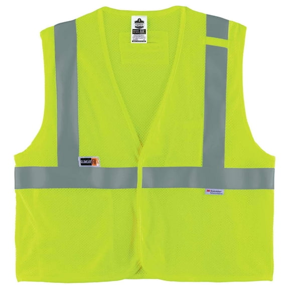 Ergodyne Glowear 8260FRHL Type R Class 2 Fr Modacrylic Vest, Lime, 4XL/5XL