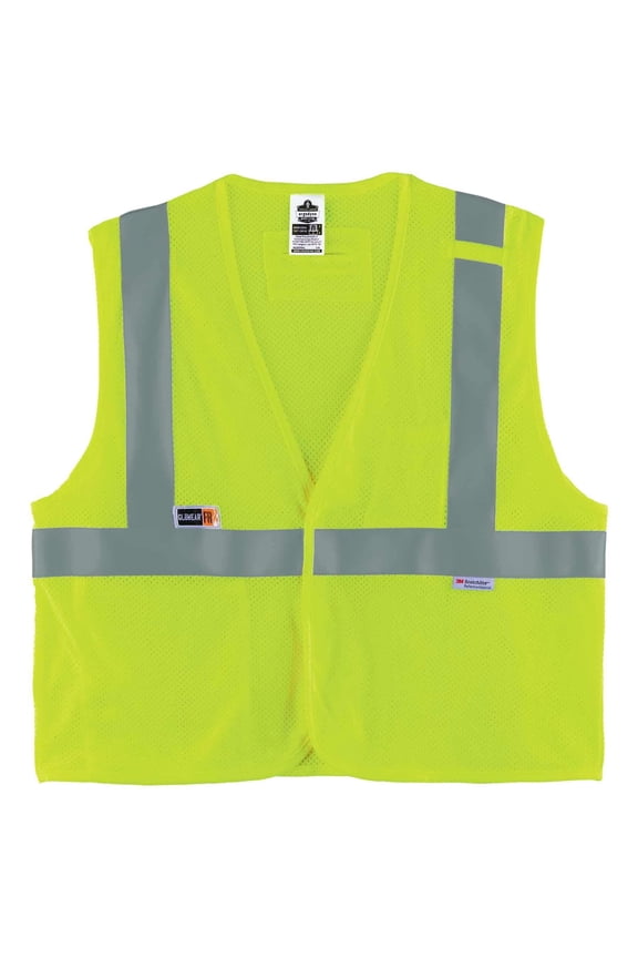 Glowear 8260FRHL Type R Class 2 Fr Modacrylic Vest, Lime, 4XL/5XL