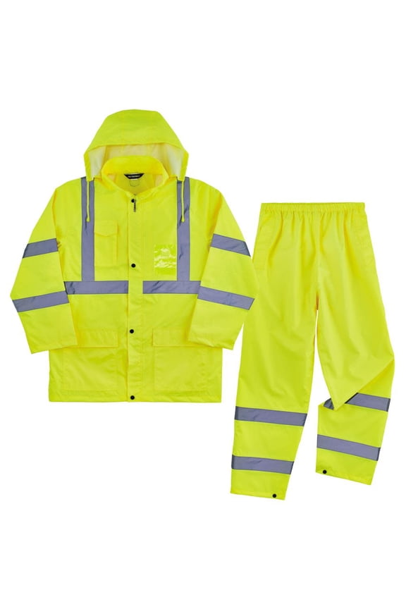 Glowear 8376K Lightweight Rain Suit Lime Large