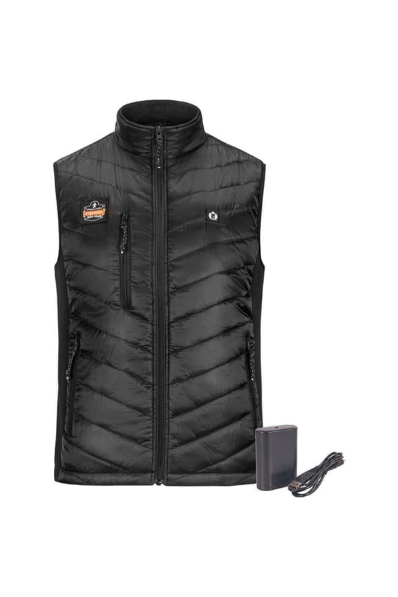 N-Ferno 6495 Rechargeable Heated Vest with Battery Power Bank, Fleece/Polyester, 2X-Large, Black