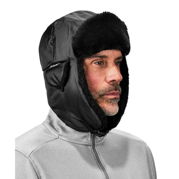 Ergodyne N-Ferno® 6802 Zippered Trapper Hat, Black, S/M