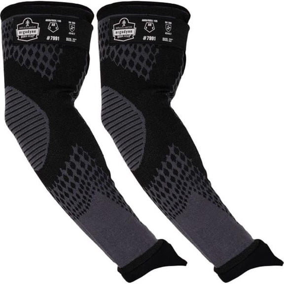 Ergodyne B3181754 Pro Flex 7991 Cut-Resistant Protective ANSI A9 22 in. Arm Sleeves, Black